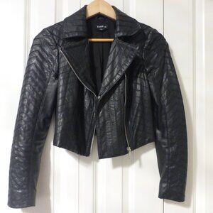 BEBE black faux leather moto jacket